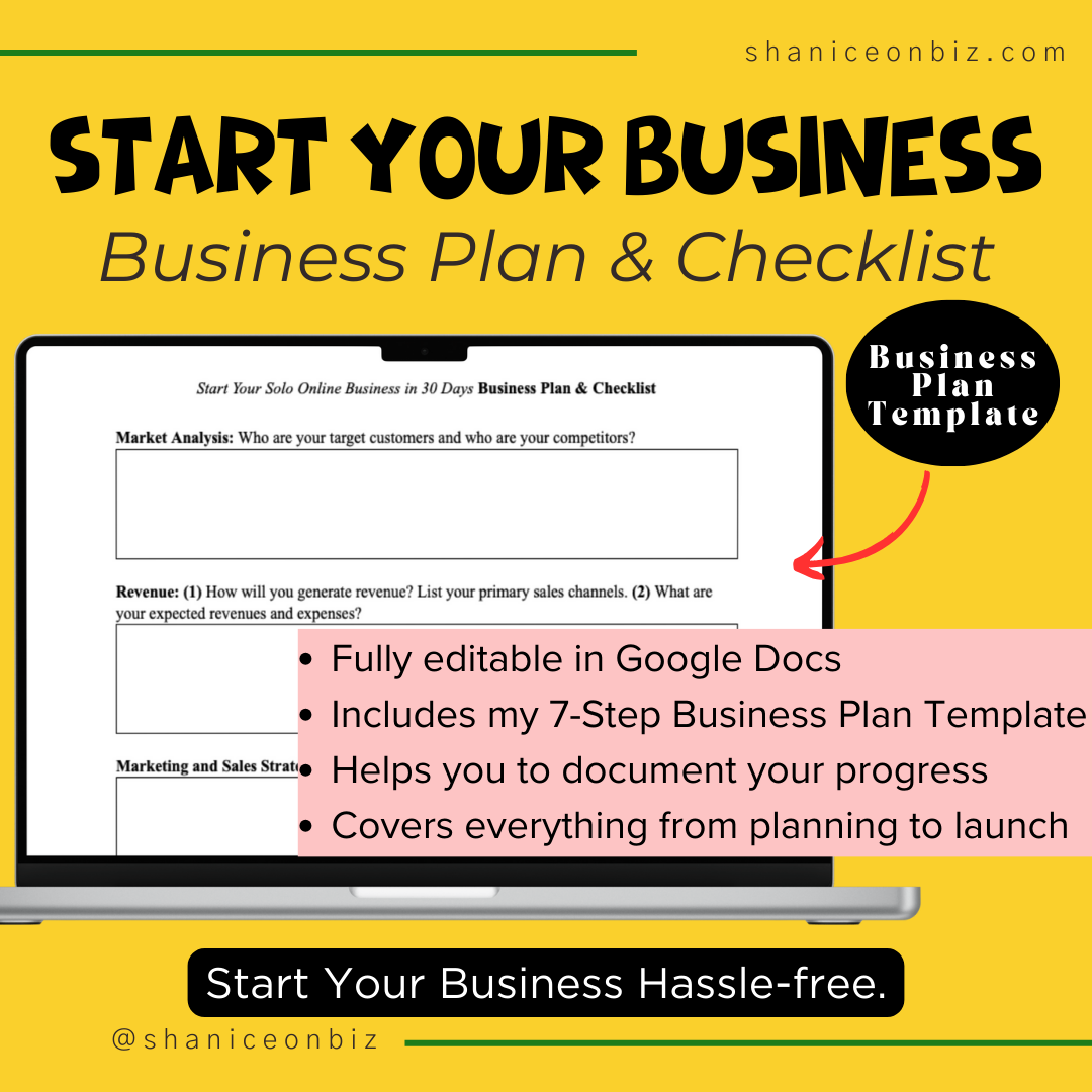 Start Your Business Checklist & Business Plan Template